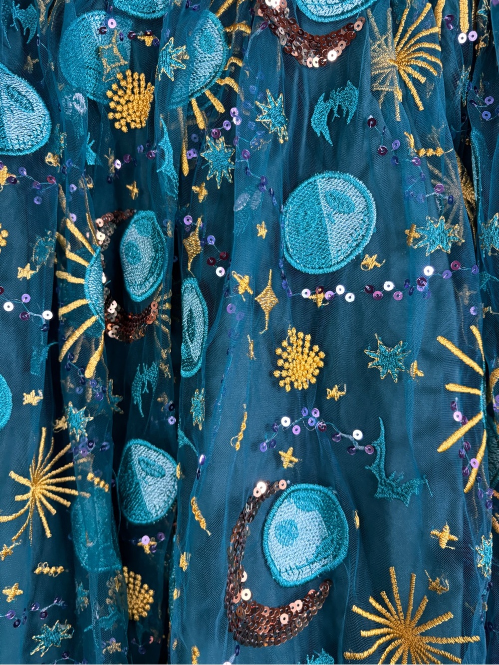 Disney Her Universe Nightmare Before Christmas Jack Skellington Blue & Gold Skir - Picture 4 of 6